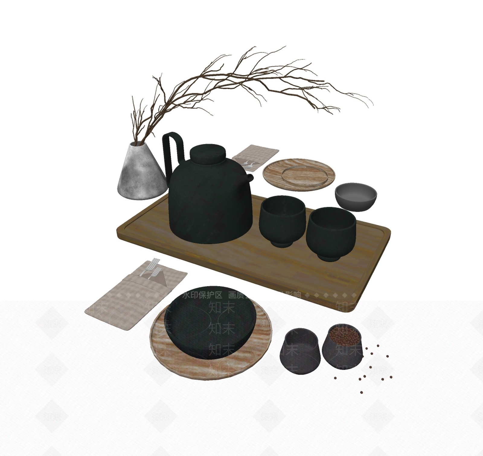 茶具SU模型下载【ID:1172150083】
