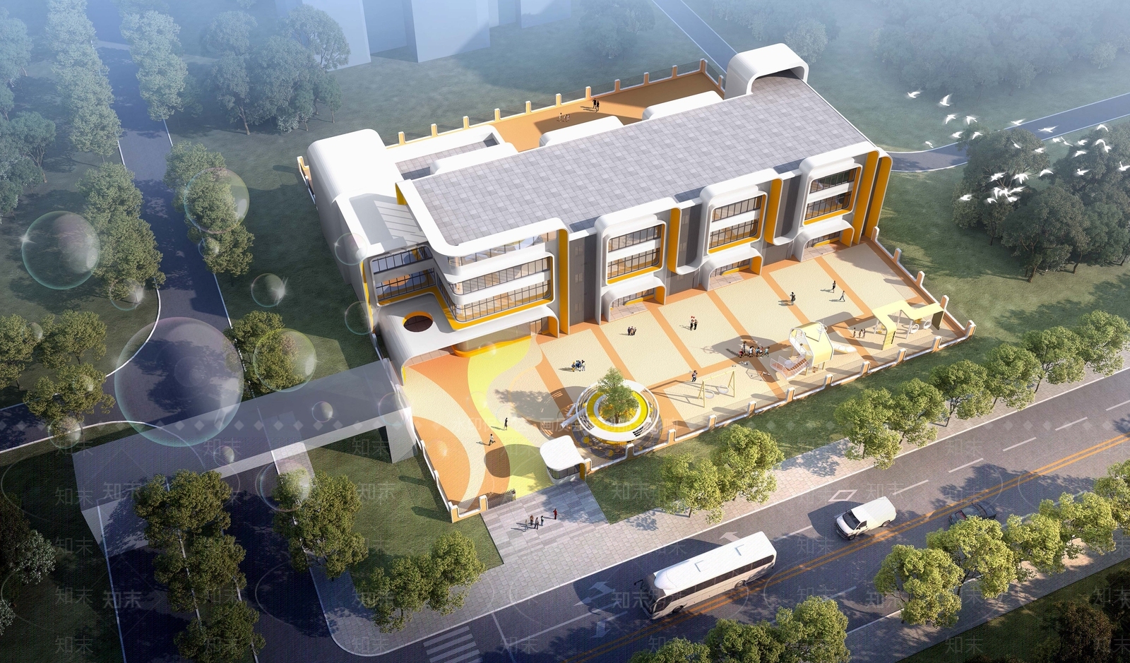 现代幼儿园SU模型下载【ID:1172193633】