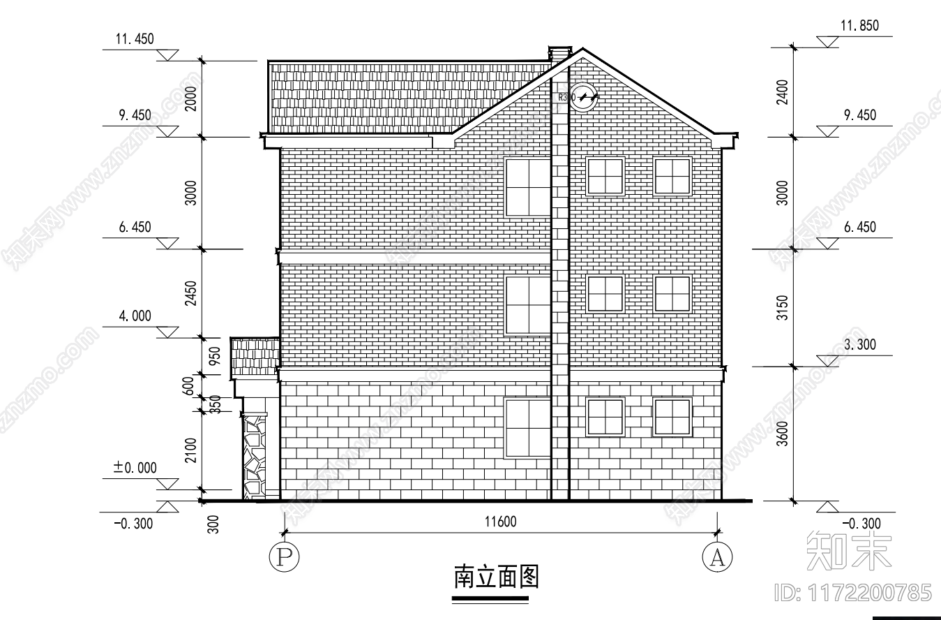 现代别墅建筑cad施工图下载【ID:1172200785】