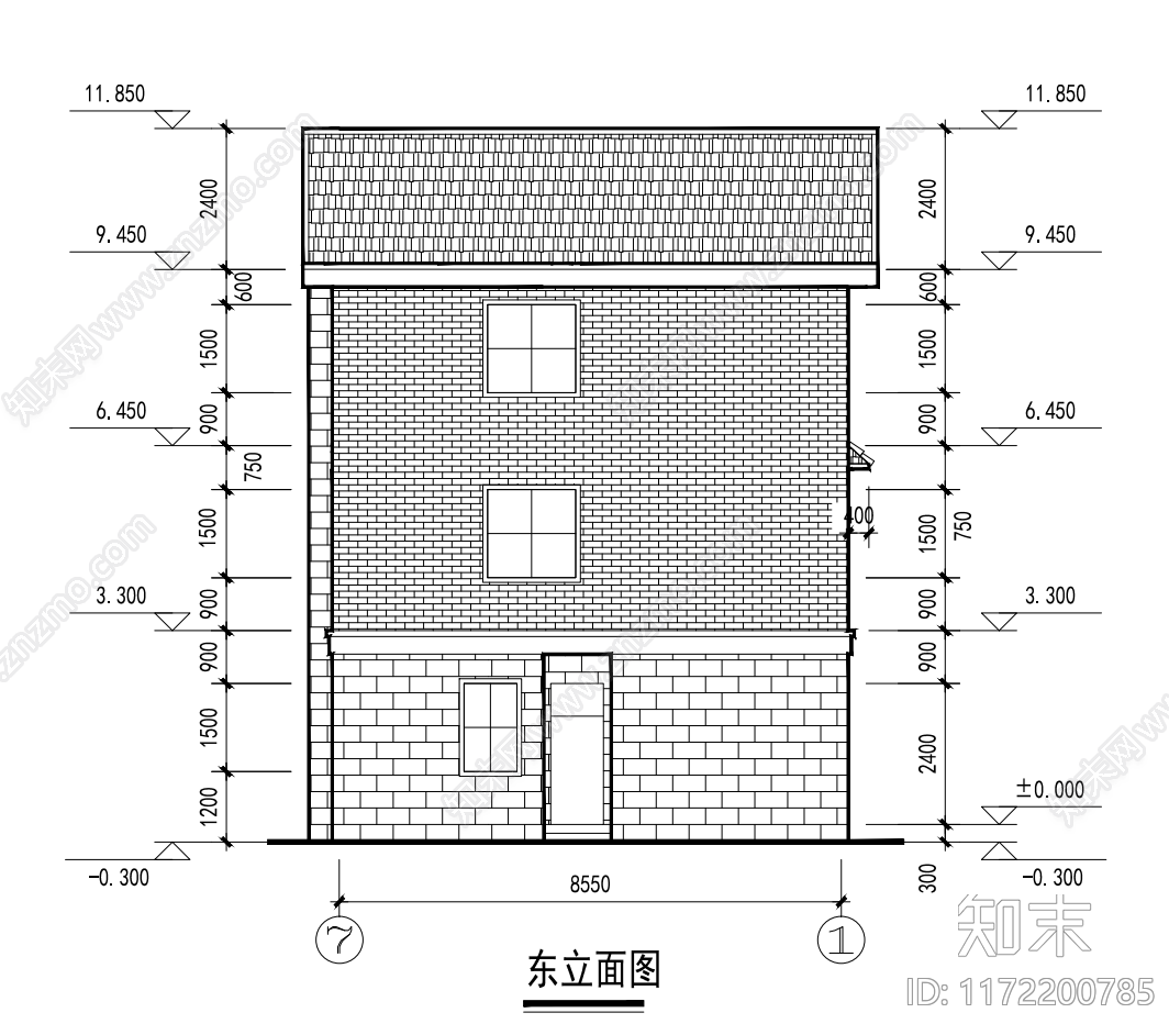 现代别墅建筑cad施工图下载【ID:1172200785】