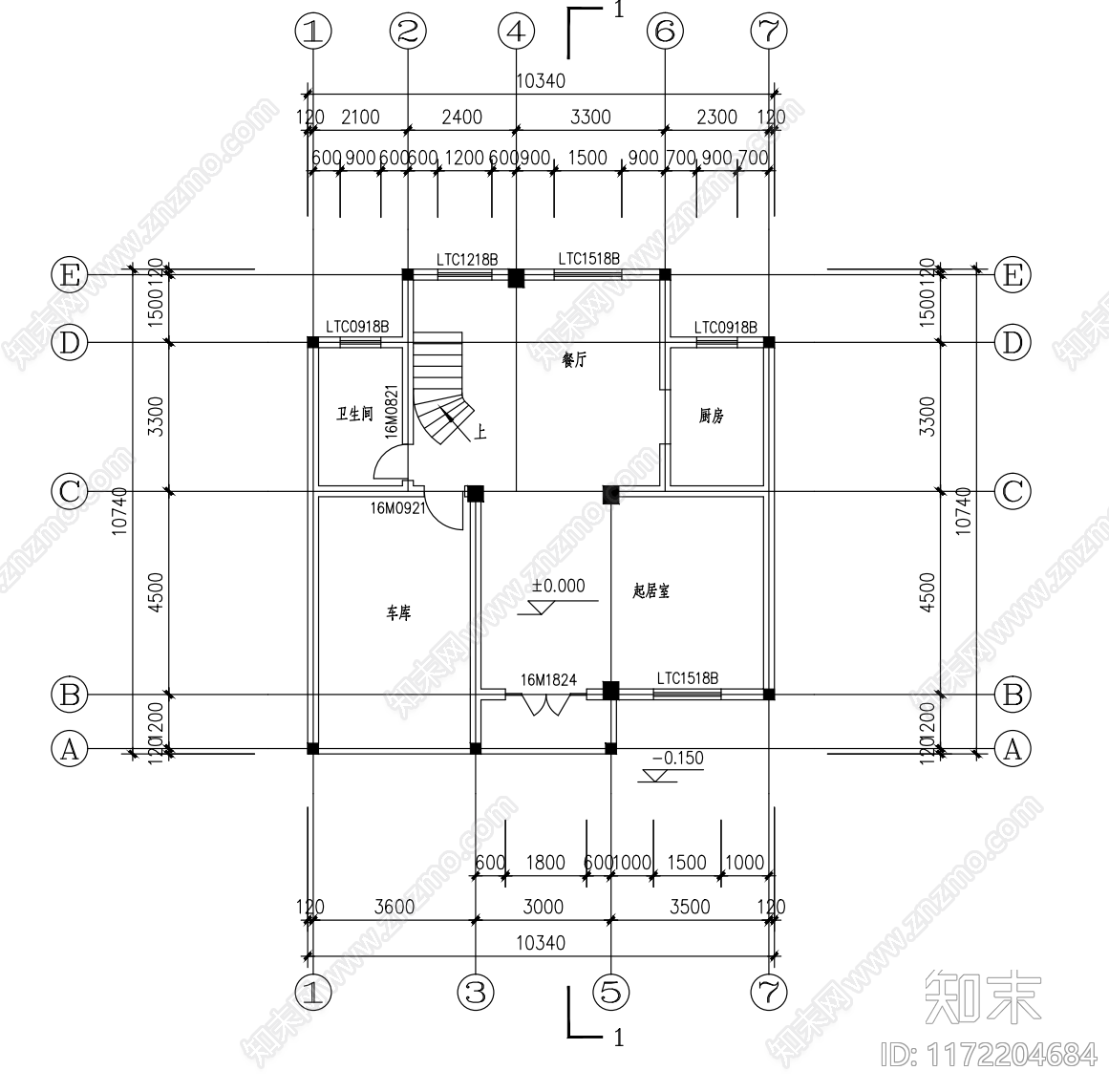 现代别墅建筑cad施工图下载【ID:1172204684】