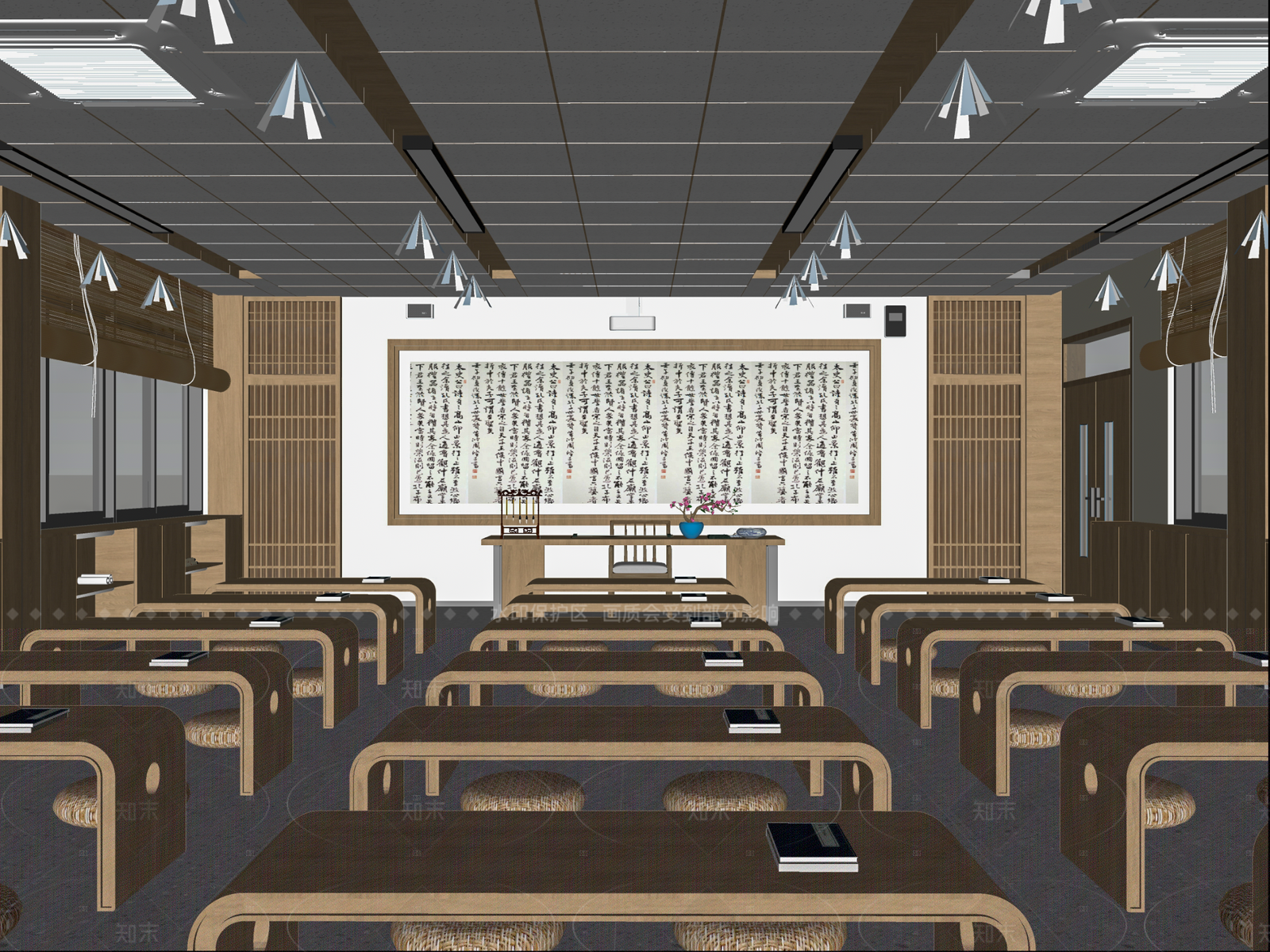 现代简约教室SU模型下载【ID:1172206951】
