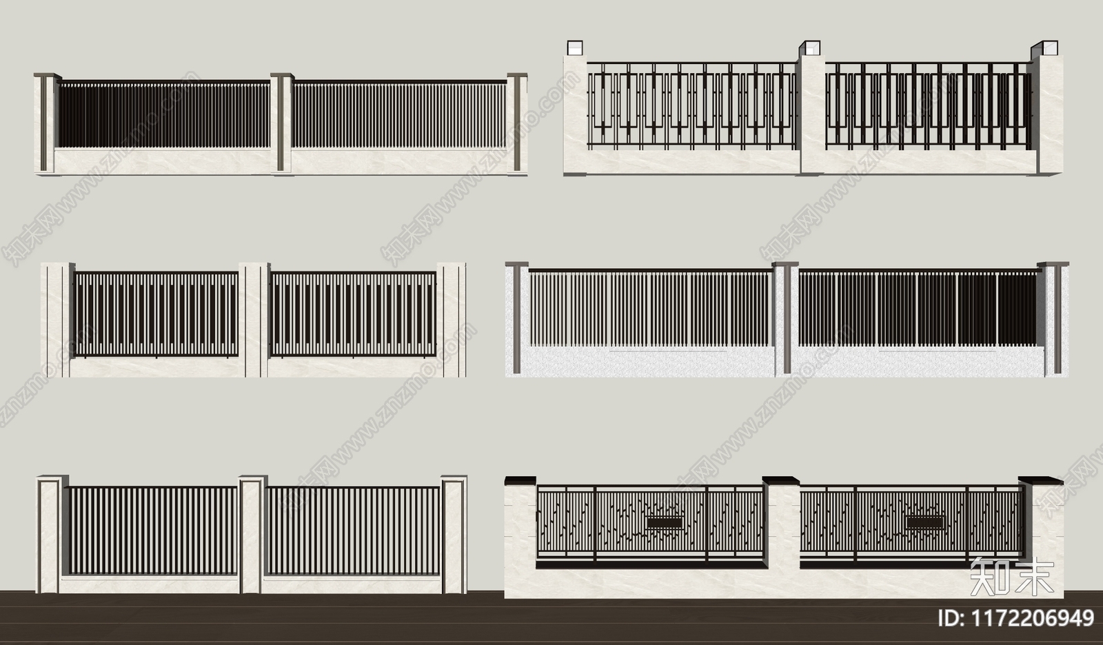 现代围墙SU模型下载【ID:1172206949】