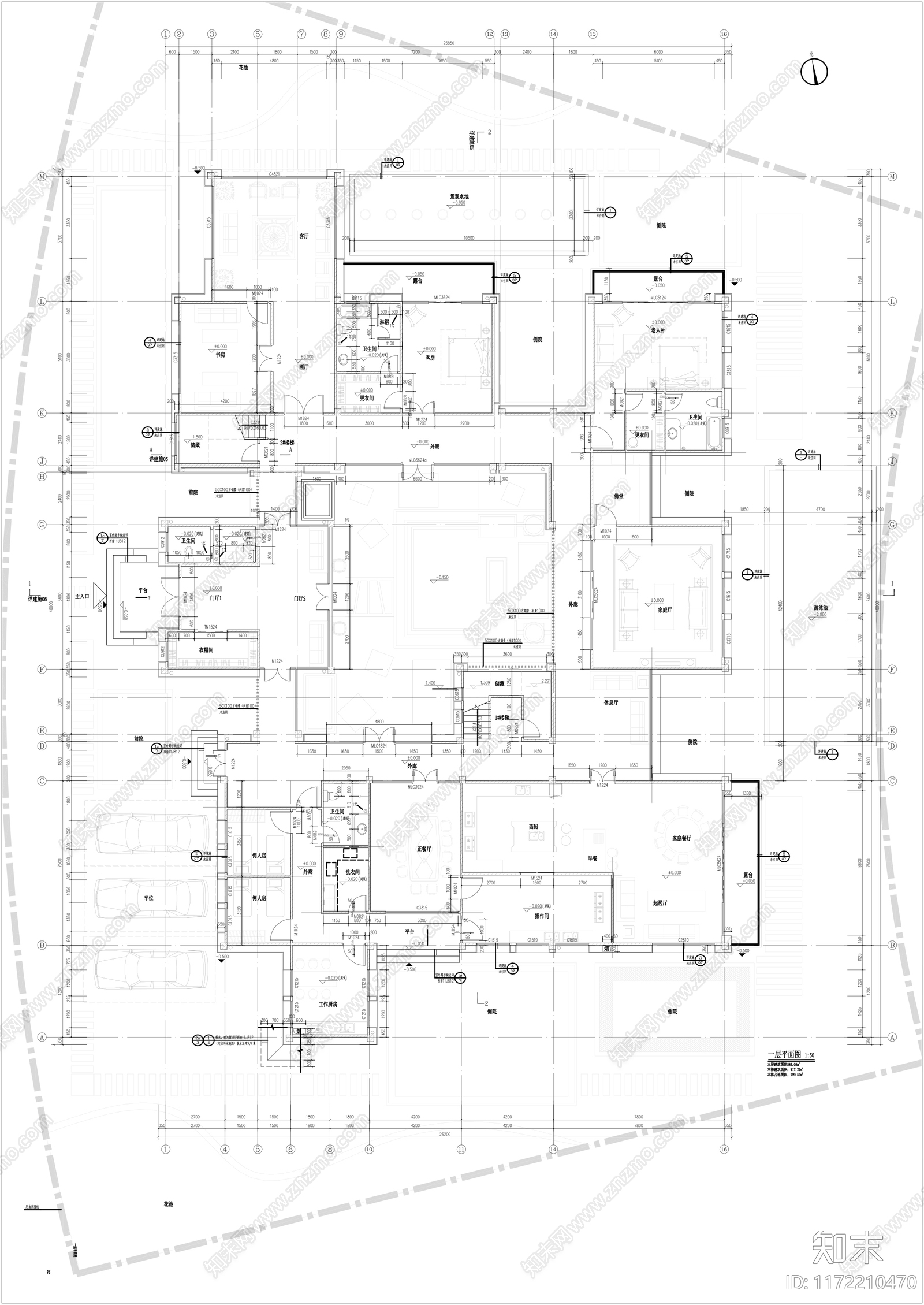 现代民宿建筑施工图下载【ID:1172210470】