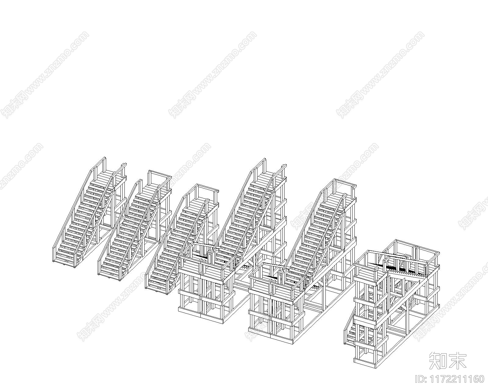 中式工业楼梯SU模型下载【ID:1172211160】