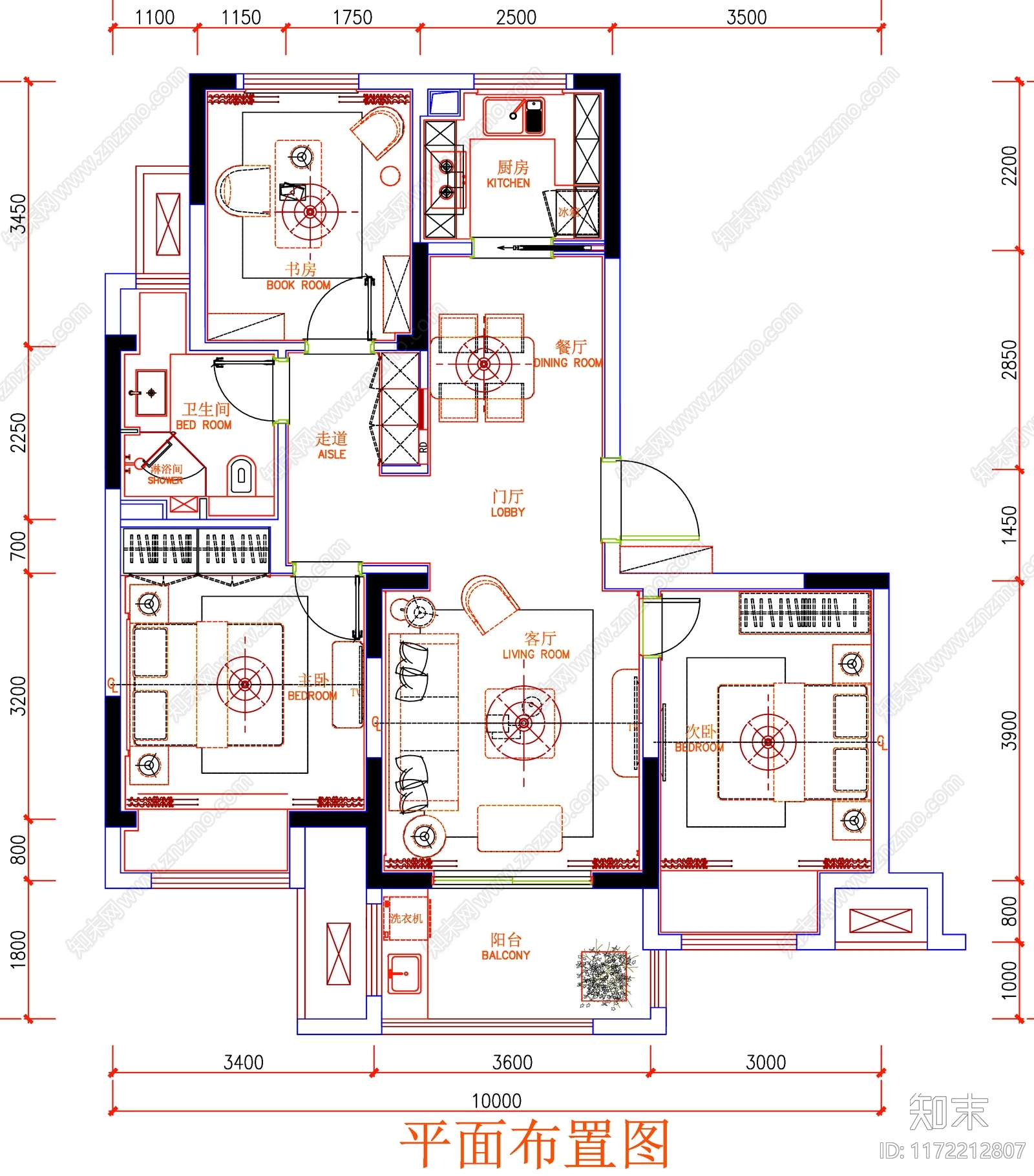现代家装图库施工图下载【ID:1172212807】