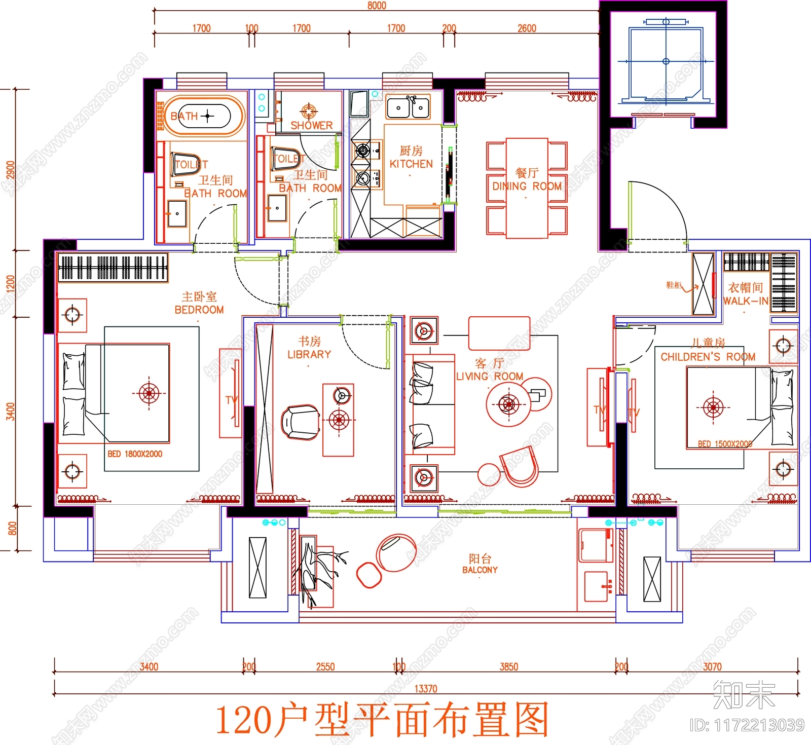 现代家装图库施工图下载【ID:1172213039】