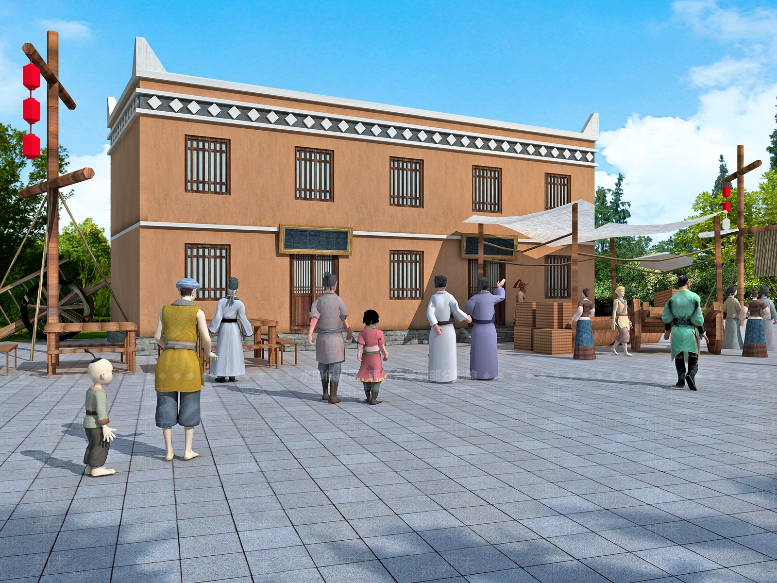 现代新中式驿站3D模型下载【ID:1172219736】