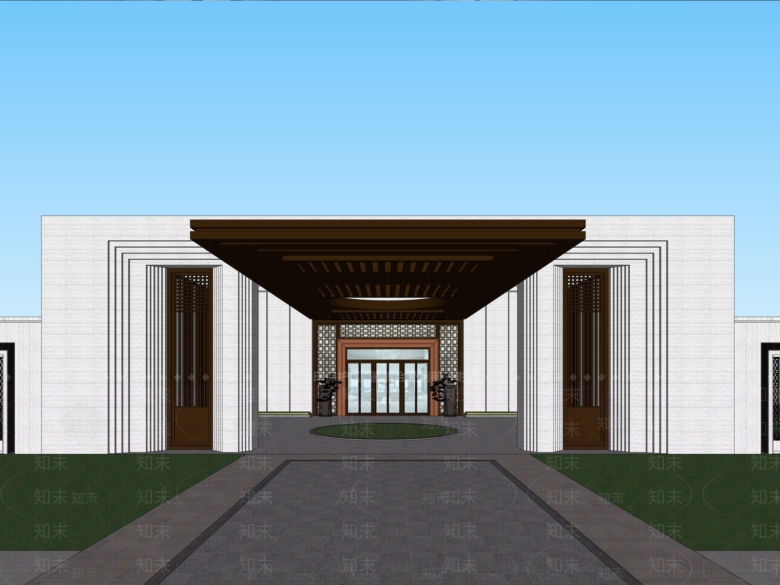 现代多层住宅SU模型下载【ID:1172220212】
