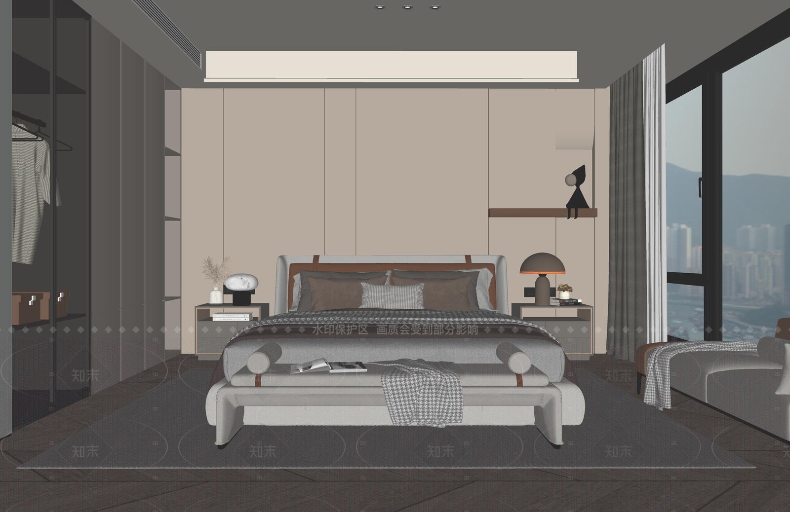 现代家居卧室SU模型下载【ID:1216051266】