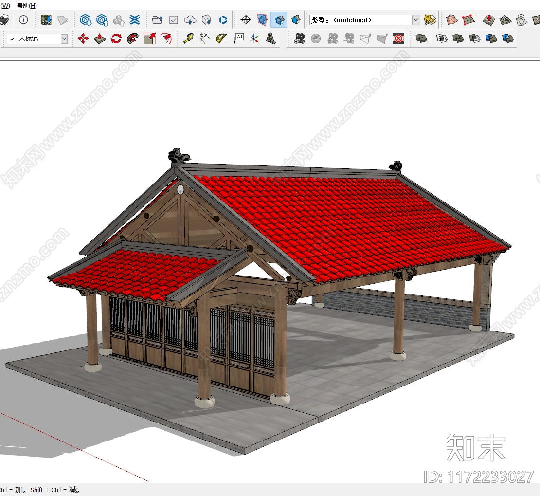 中式古建筑SU模型下载【ID:1172233027】