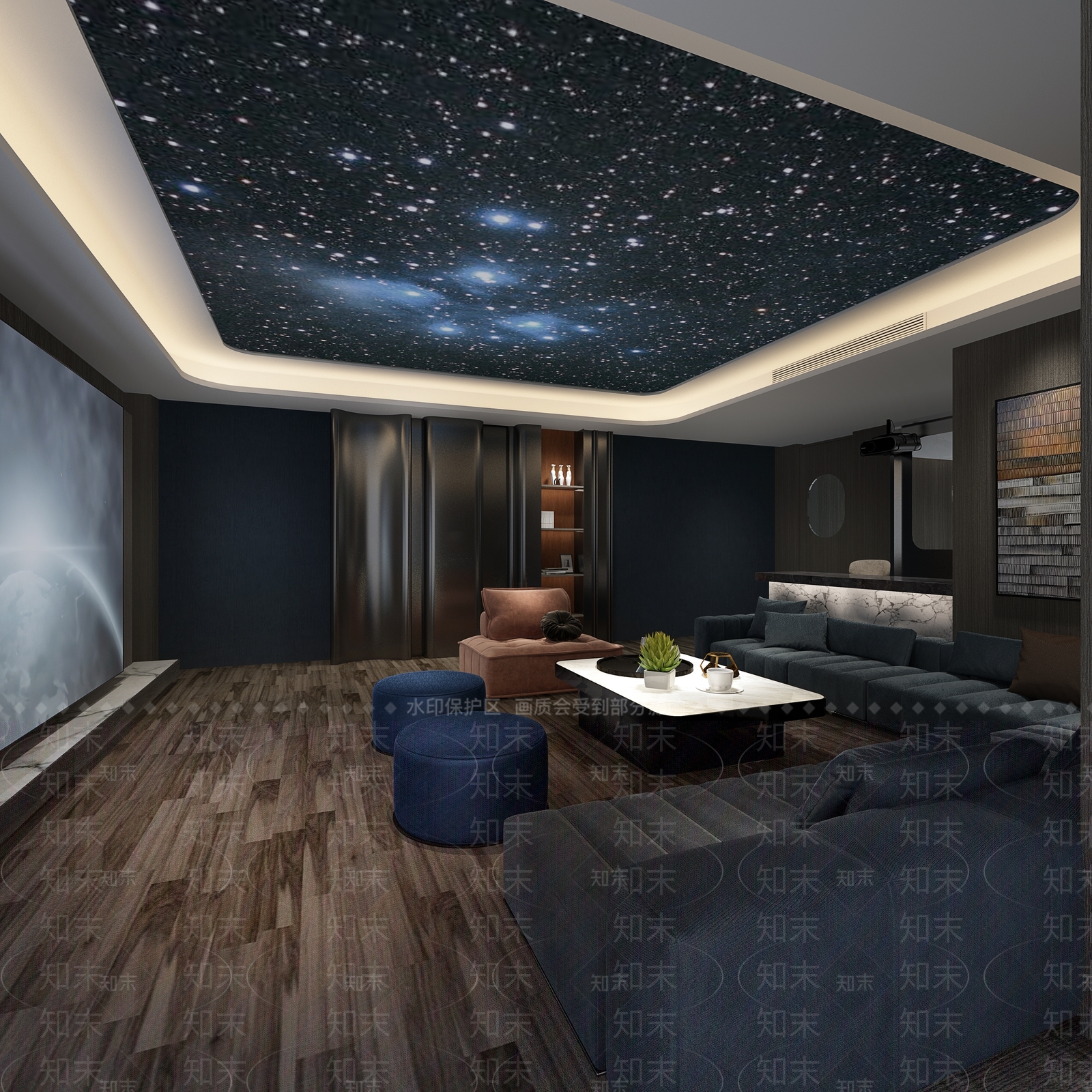 现代影音室3D模型下载【ID:1172233569】