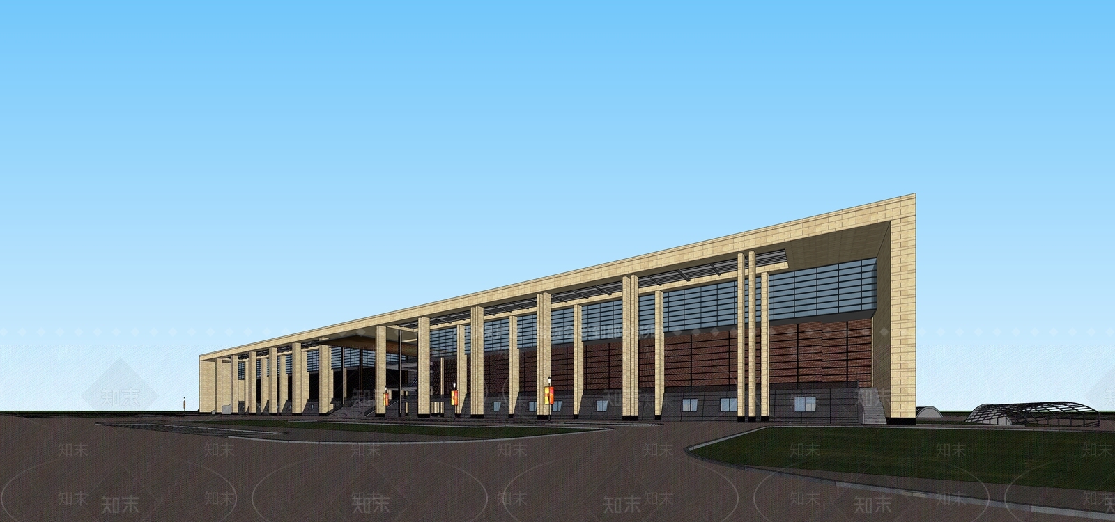 现代商场建筑SU模型下载【ID:1172234776】
