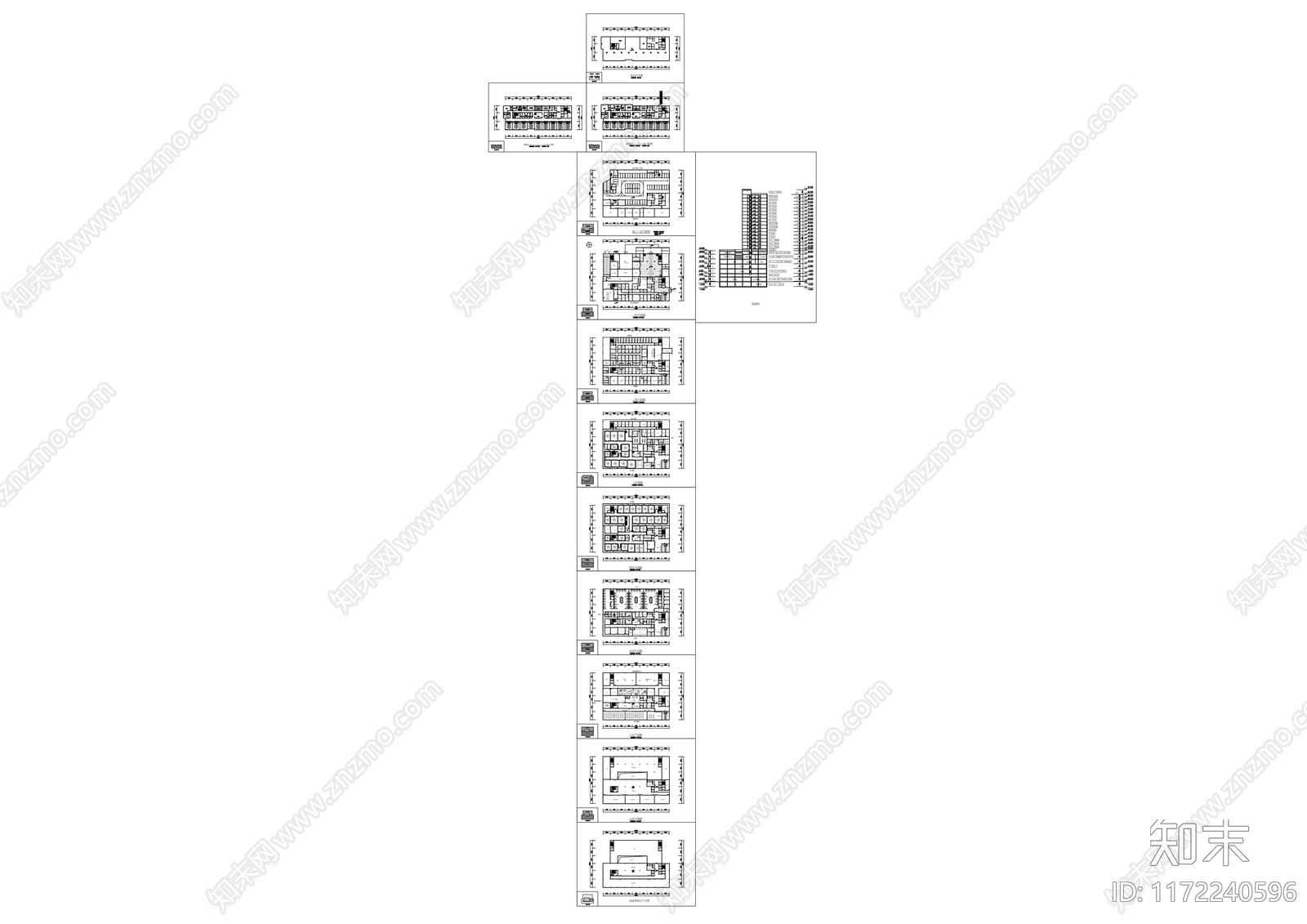 现代医院建筑cad施工图下载【ID:1172240596】