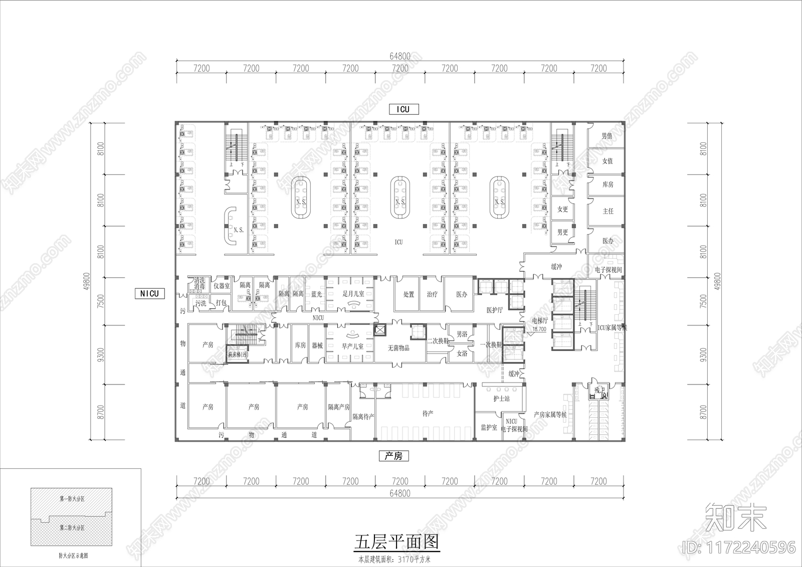 现代医院建筑cad施工图下载【ID:1172240596】