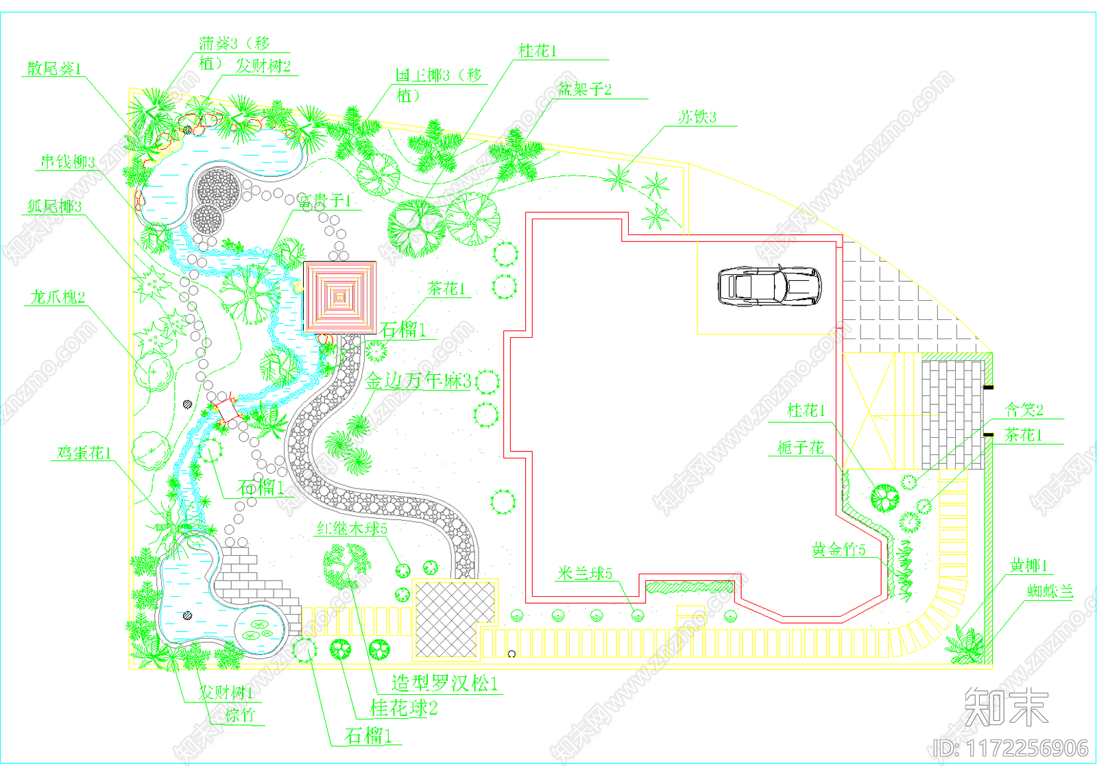 现代新中式庭院施工图下载【ID:1172256906】