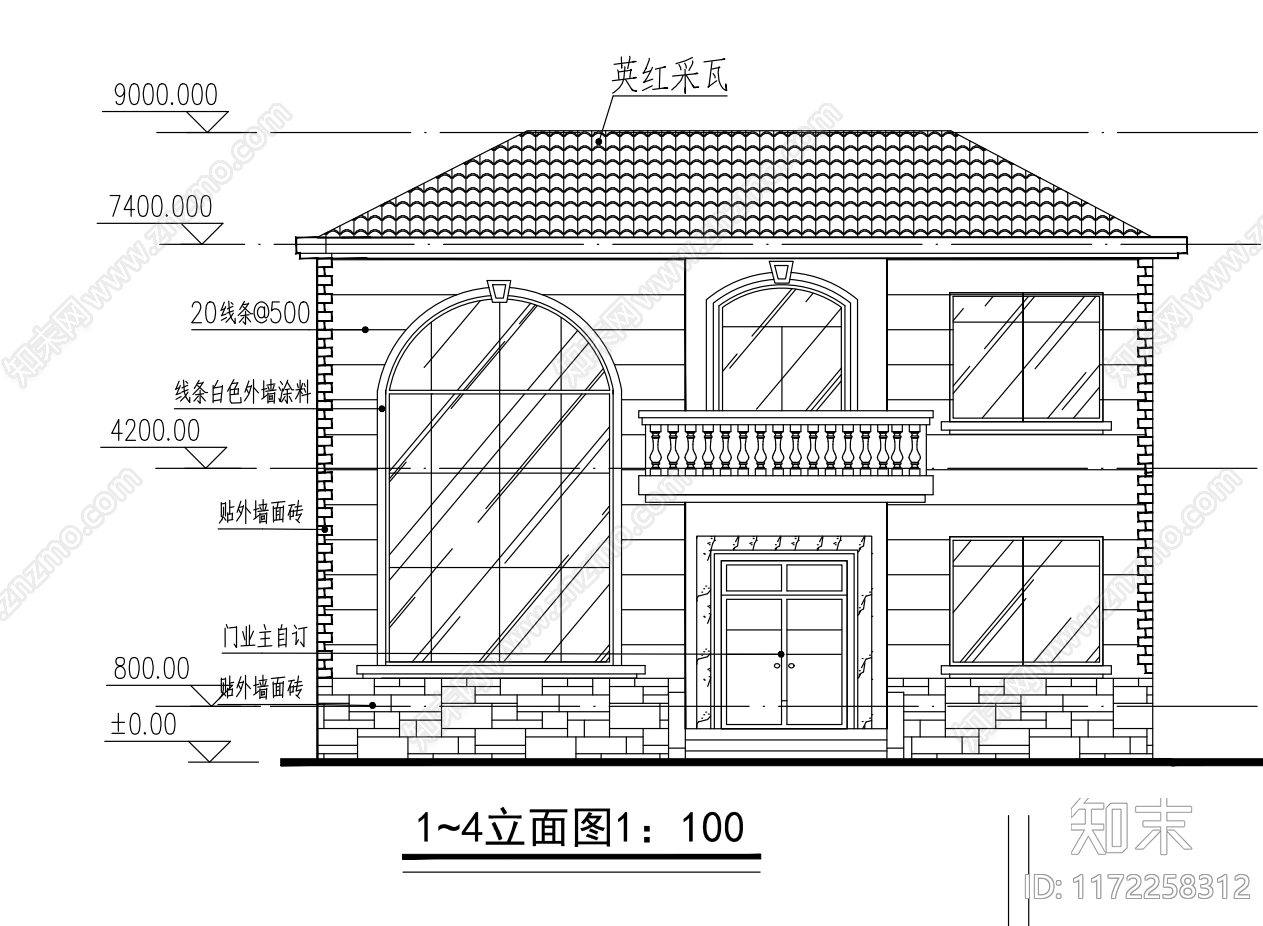 现代别墅建筑cad施工图下载【ID:1172258312】