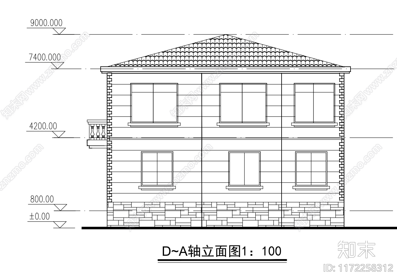 现代别墅建筑cad施工图下载【ID:1172258312】