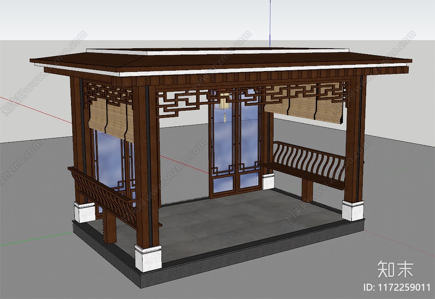 新中式亭子SU模型下载【ID:1172259011】