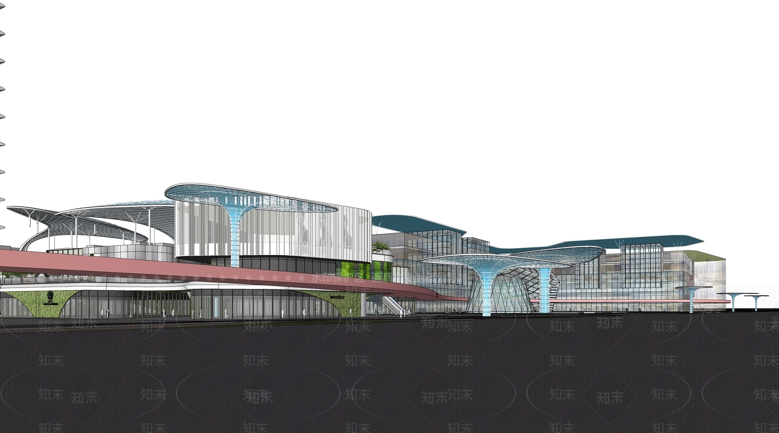 现代商场建筑SU模型下载【ID:1172263020】