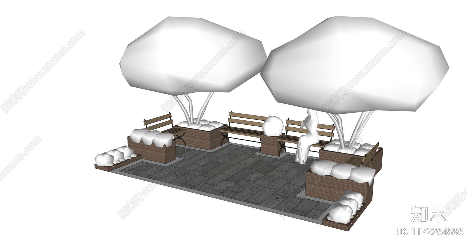 现代原木口袋公园SU模型下载【ID:1172264896】