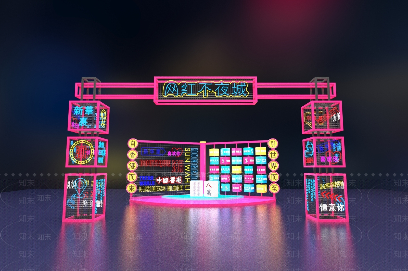 现代廊架3D模型下载【ID:1172266095】