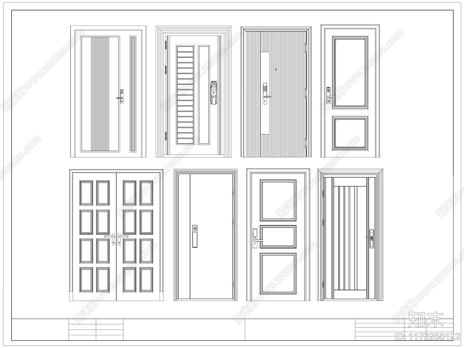 现代门cad施工图下载【ID:1172268122】