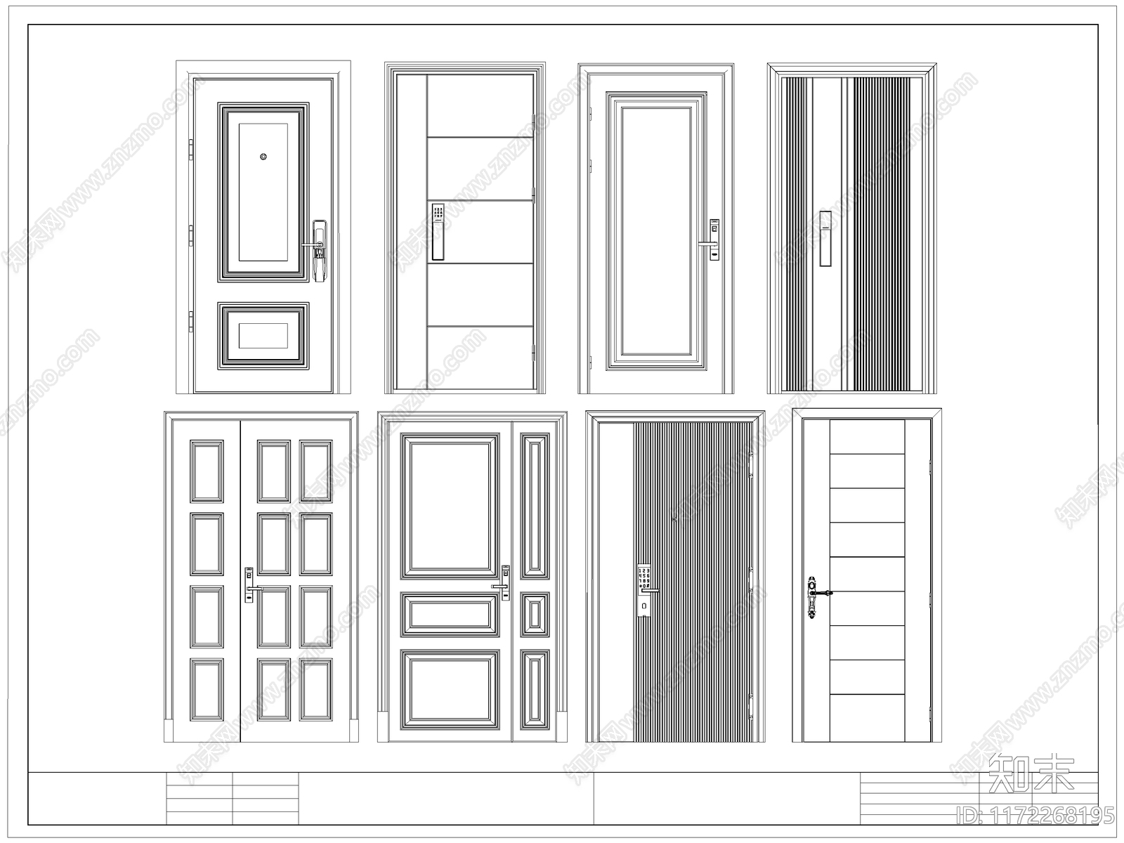 现代门cad施工图下载【ID:1172268195】