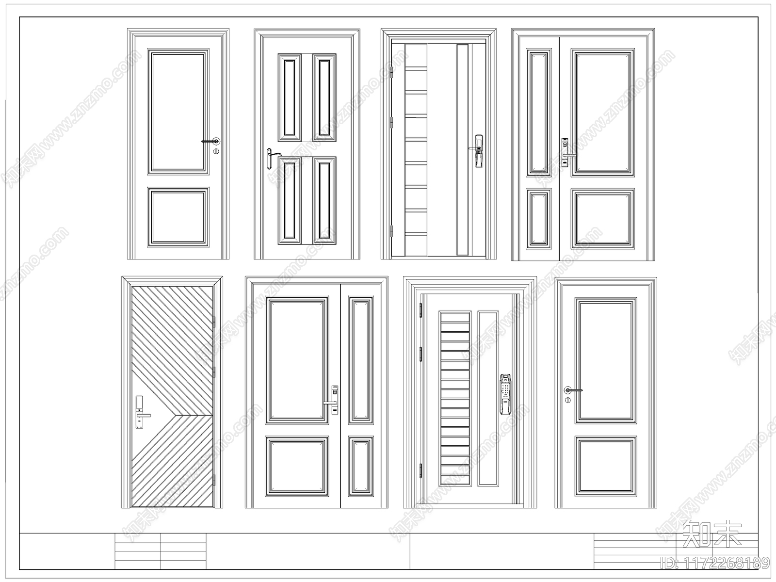 现代门cad施工图下载【ID:1172268189】