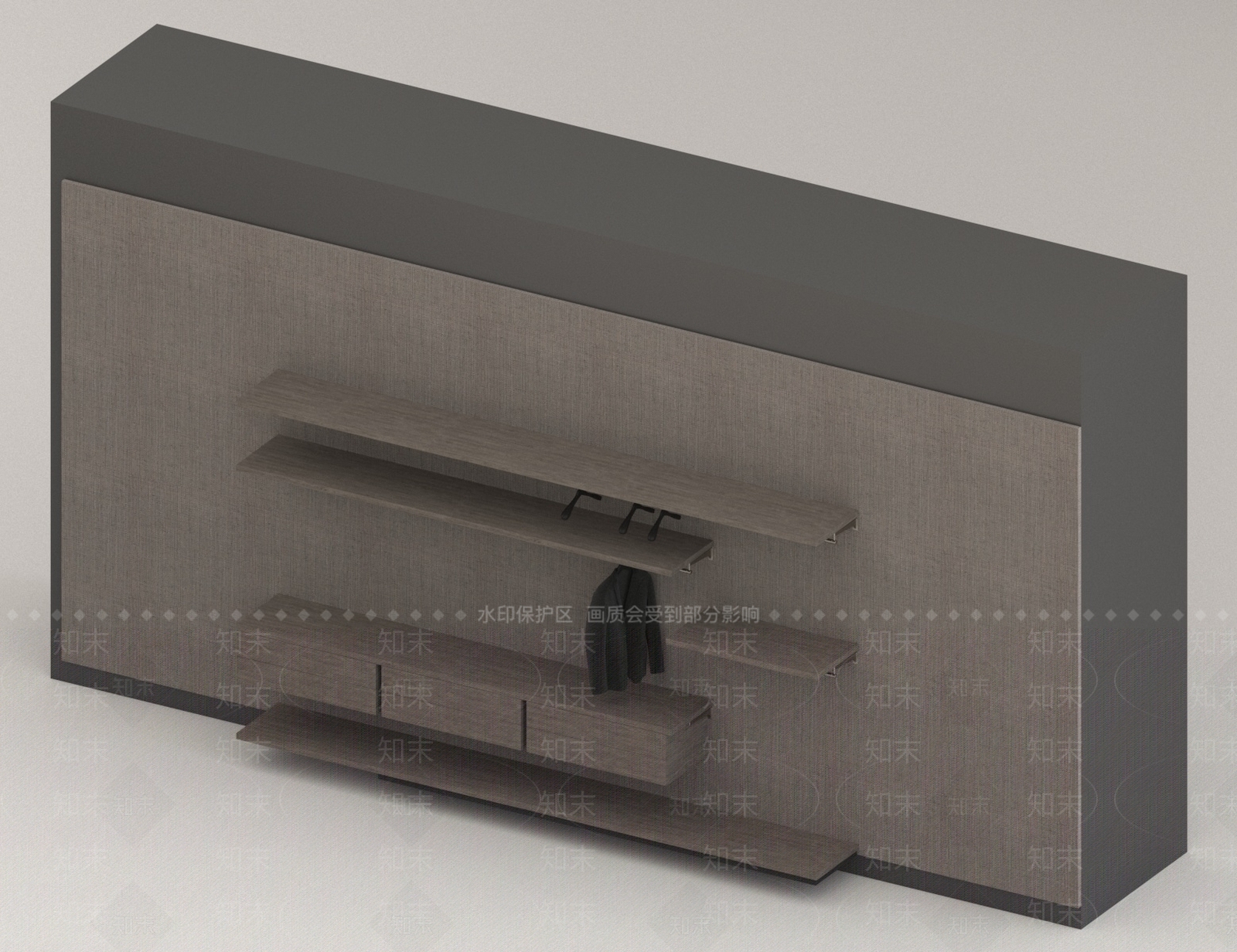 现代衣帽间3D模型下载【ID:1172268481】