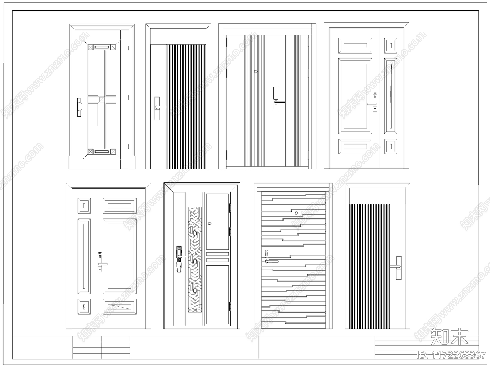 现代门cad施工图下载【ID:1172268367】