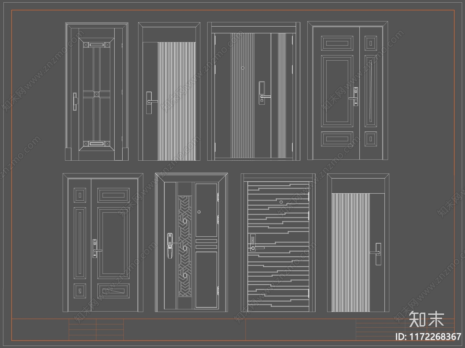 现代门cad施工图下载【ID:1172268367】