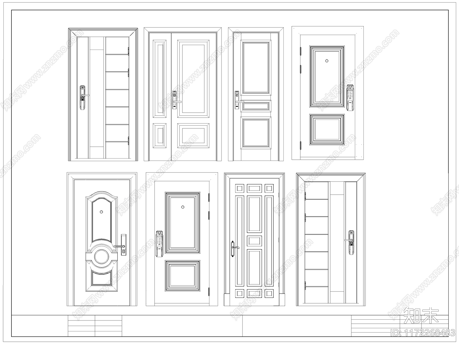 现代门施工图下载【ID:1172268483】
