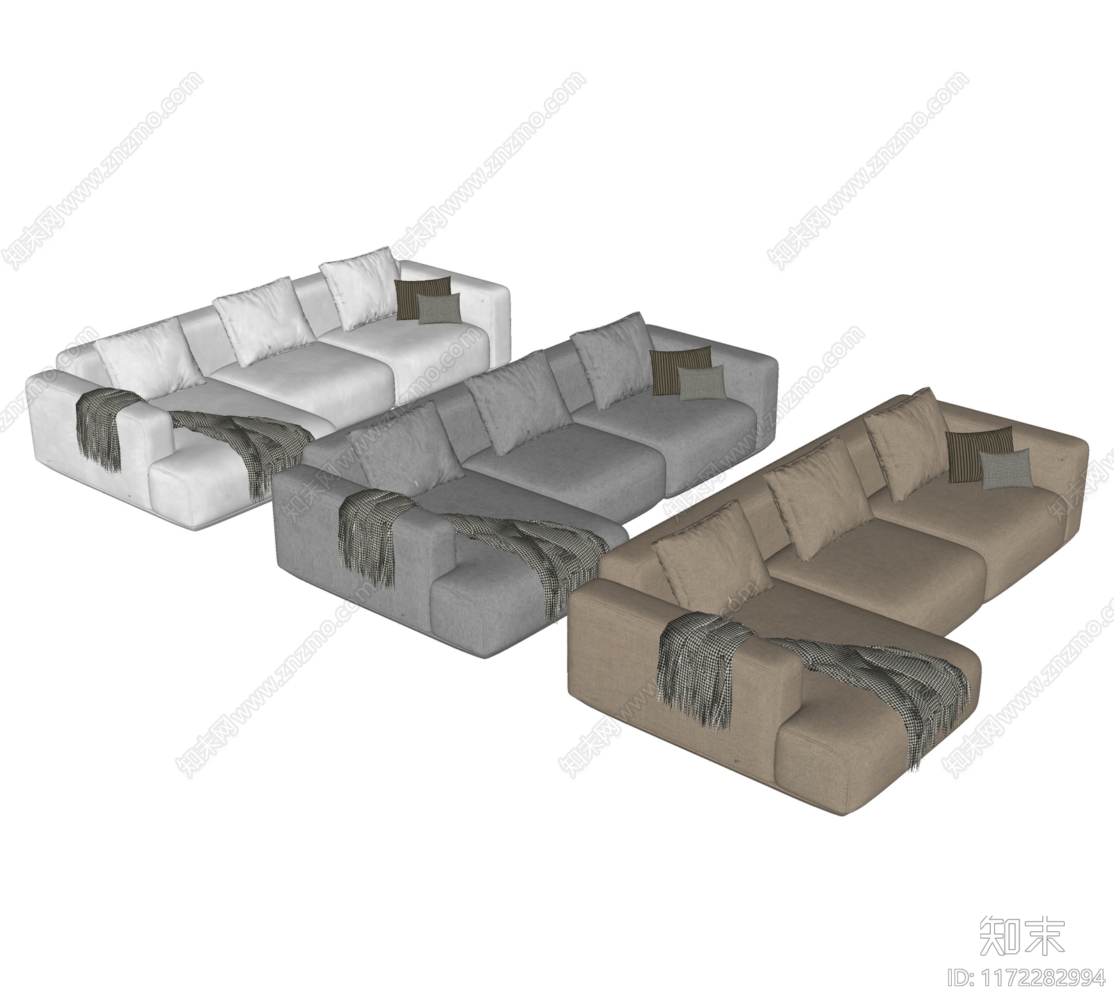 现代意式多人沙发SU模型下载【ID:1172282994】