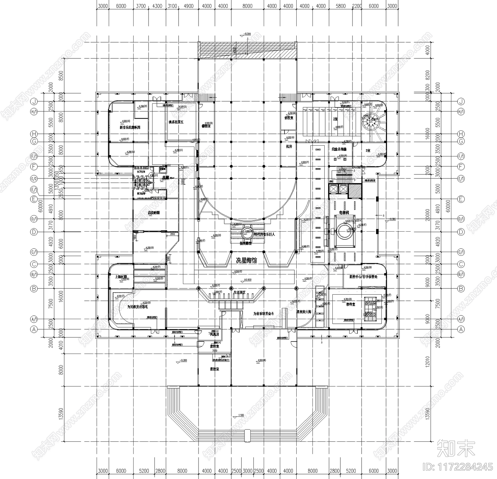 现代博物馆建筑施工图下载【ID:1172284245】