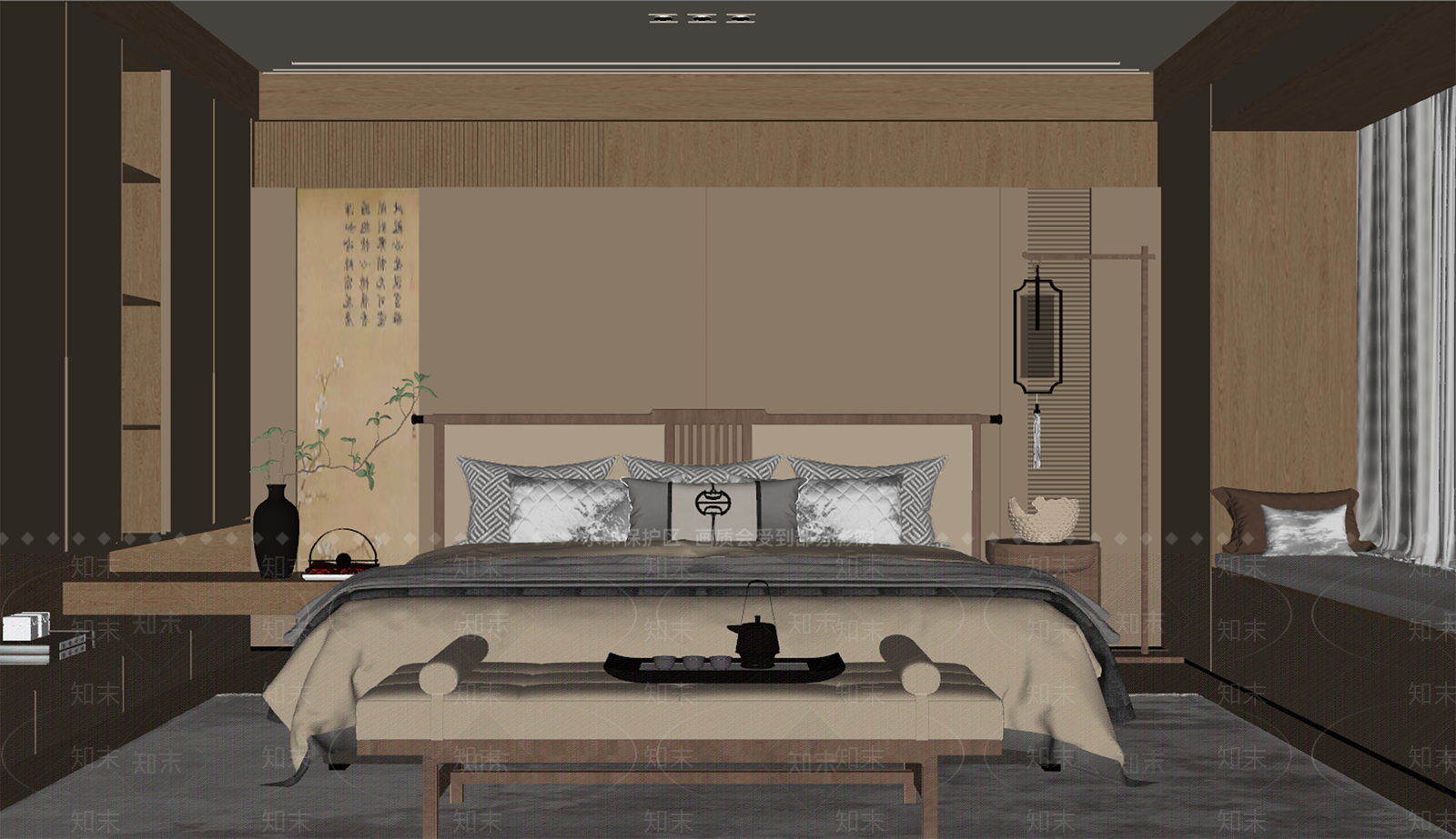 书法挂画字画SU模型下载【ID:1227404594】
