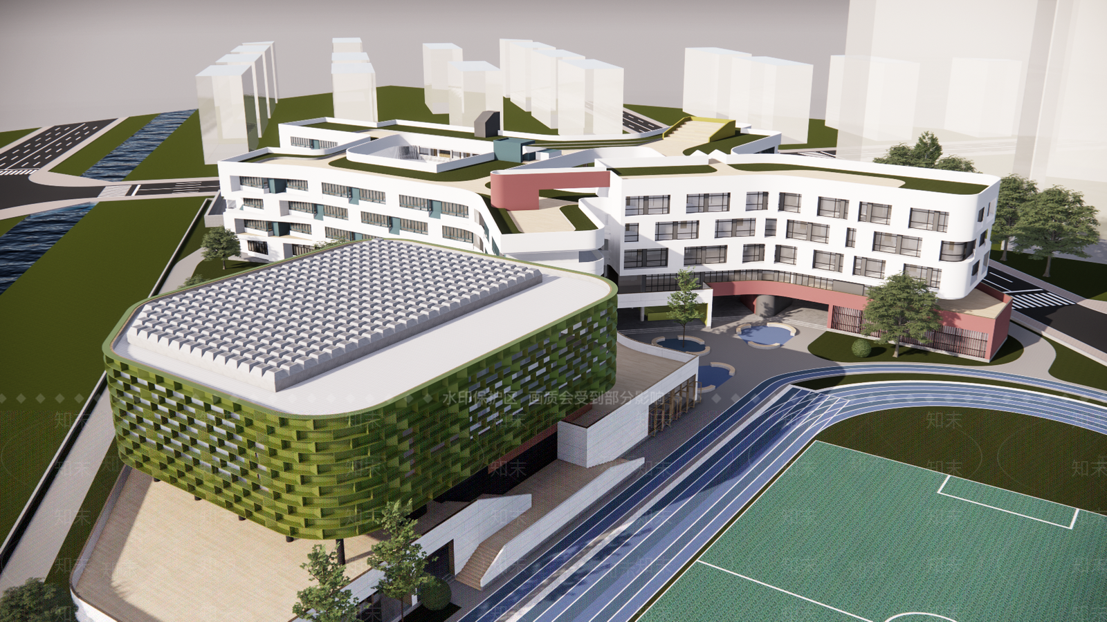 现代学校建筑SU模型下载【ID:1172287719】