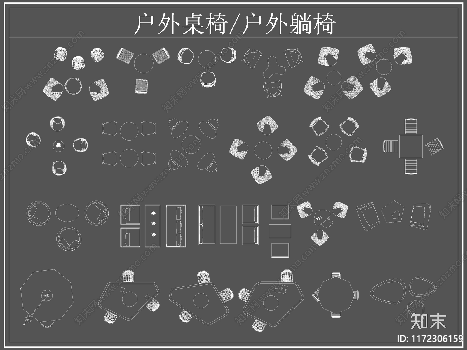 现代桌椅cad施工图下载【ID:1172306159】