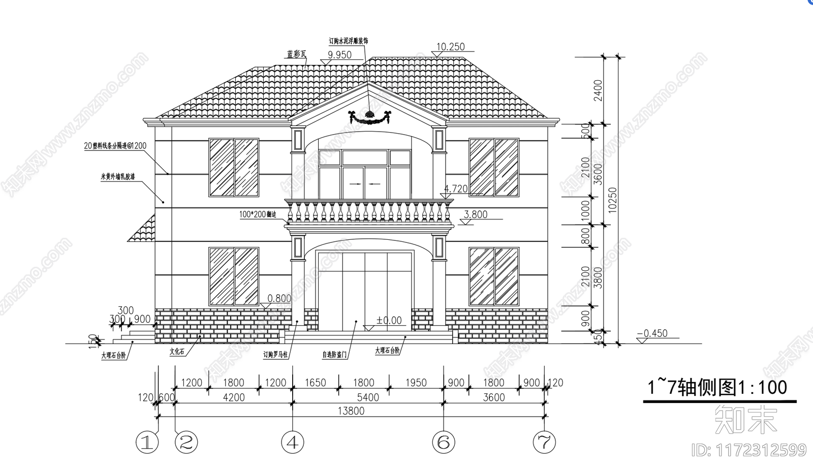 现代别墅建筑cad施工图下载【ID:1172312599】