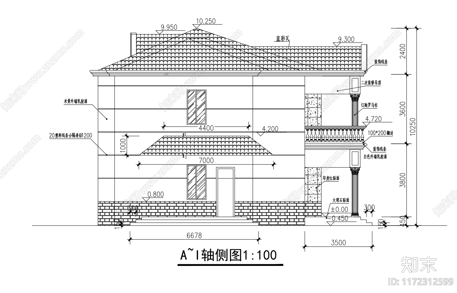 现代别墅建筑cad施工图下载【ID:1172312599】