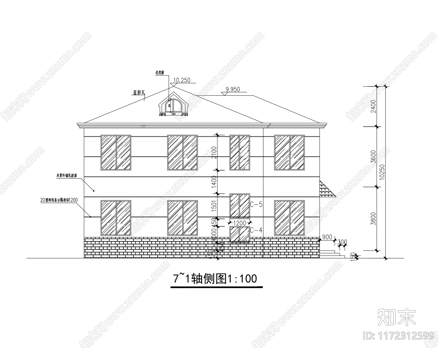 现代别墅建筑cad施工图下载【ID:1172312599】