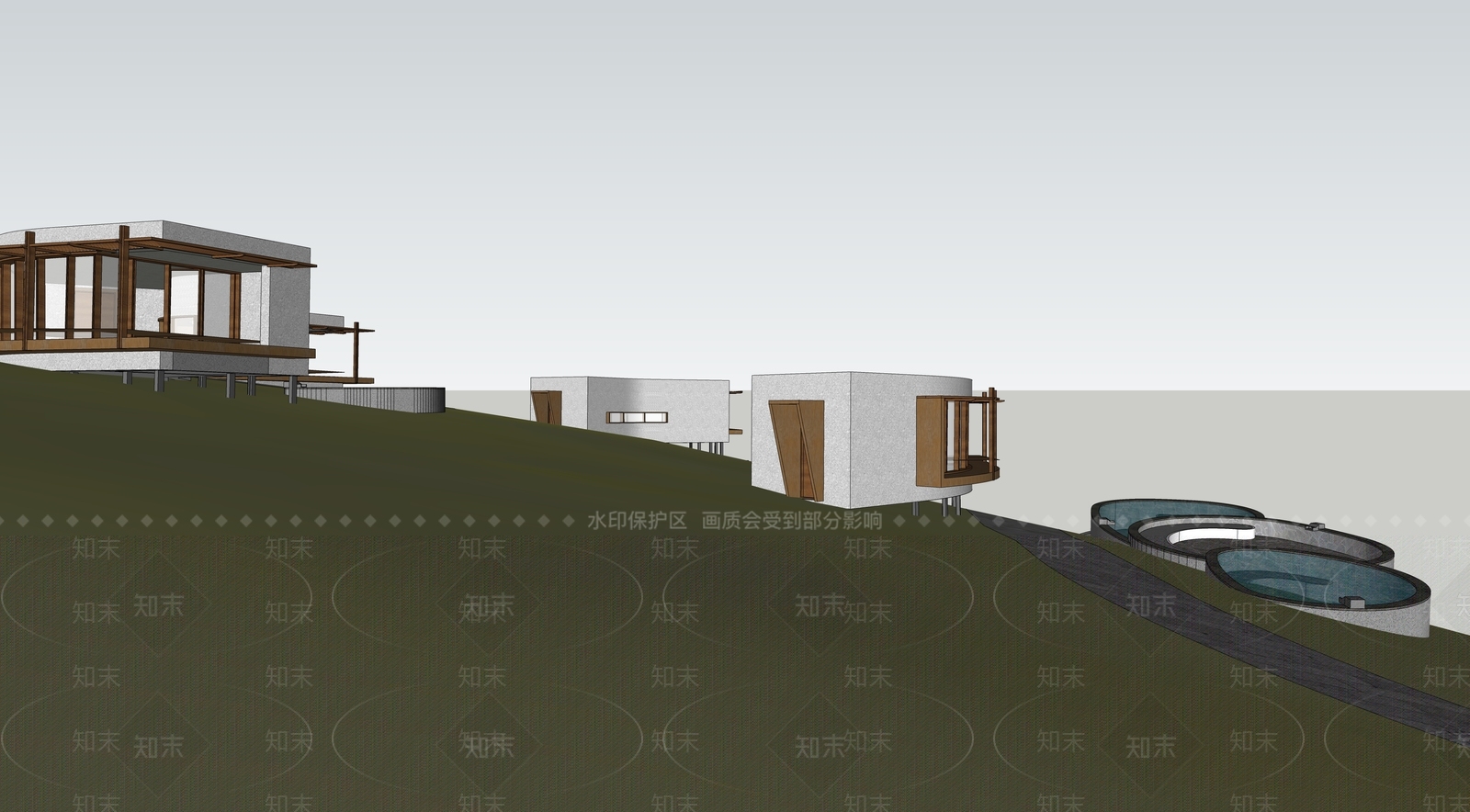 现代简约风格建筑SU模型下载【ID:1172315506】
