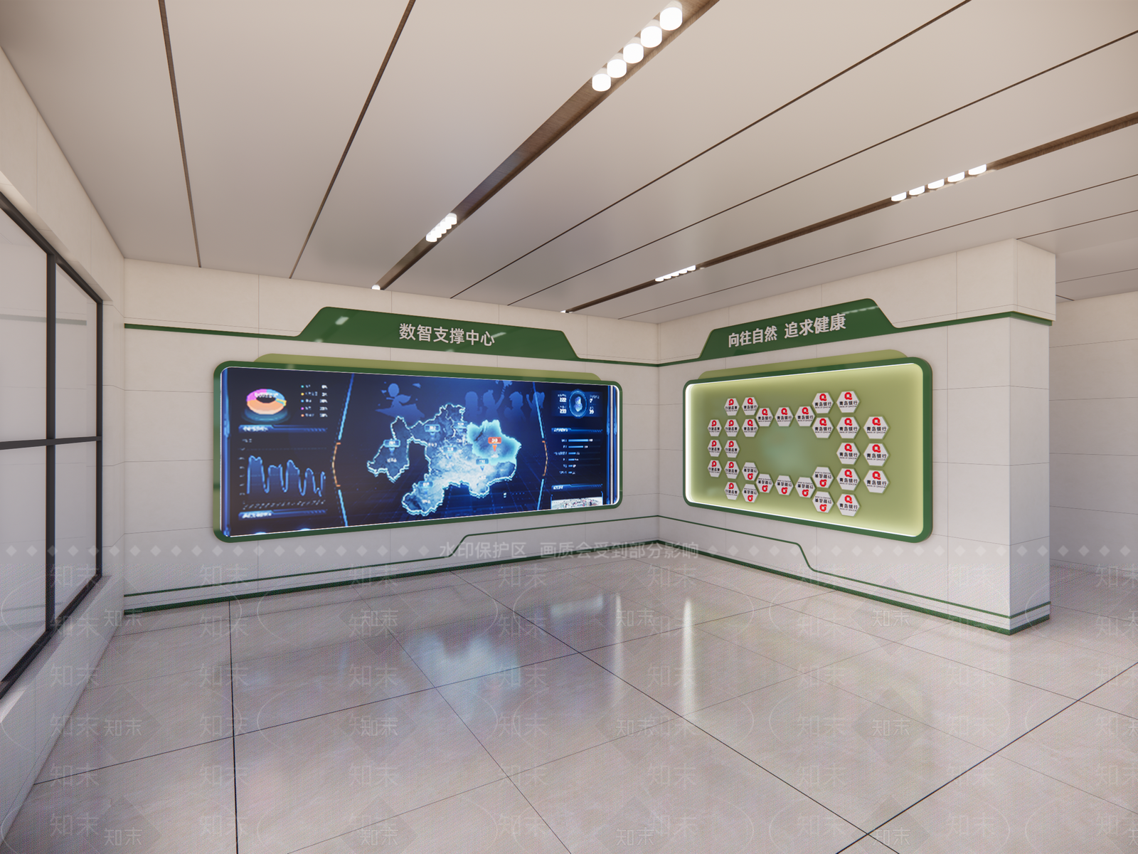 现代办公大堂SU模型下载【ID:1172327950】