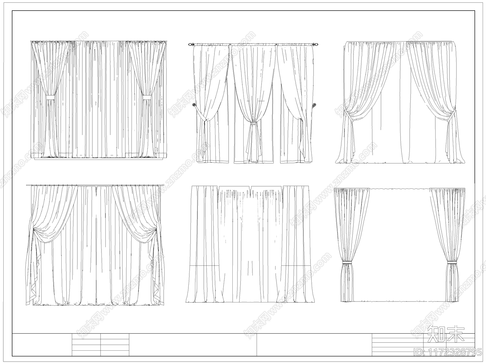 现代窗帘施工图下载【ID:1172328795】