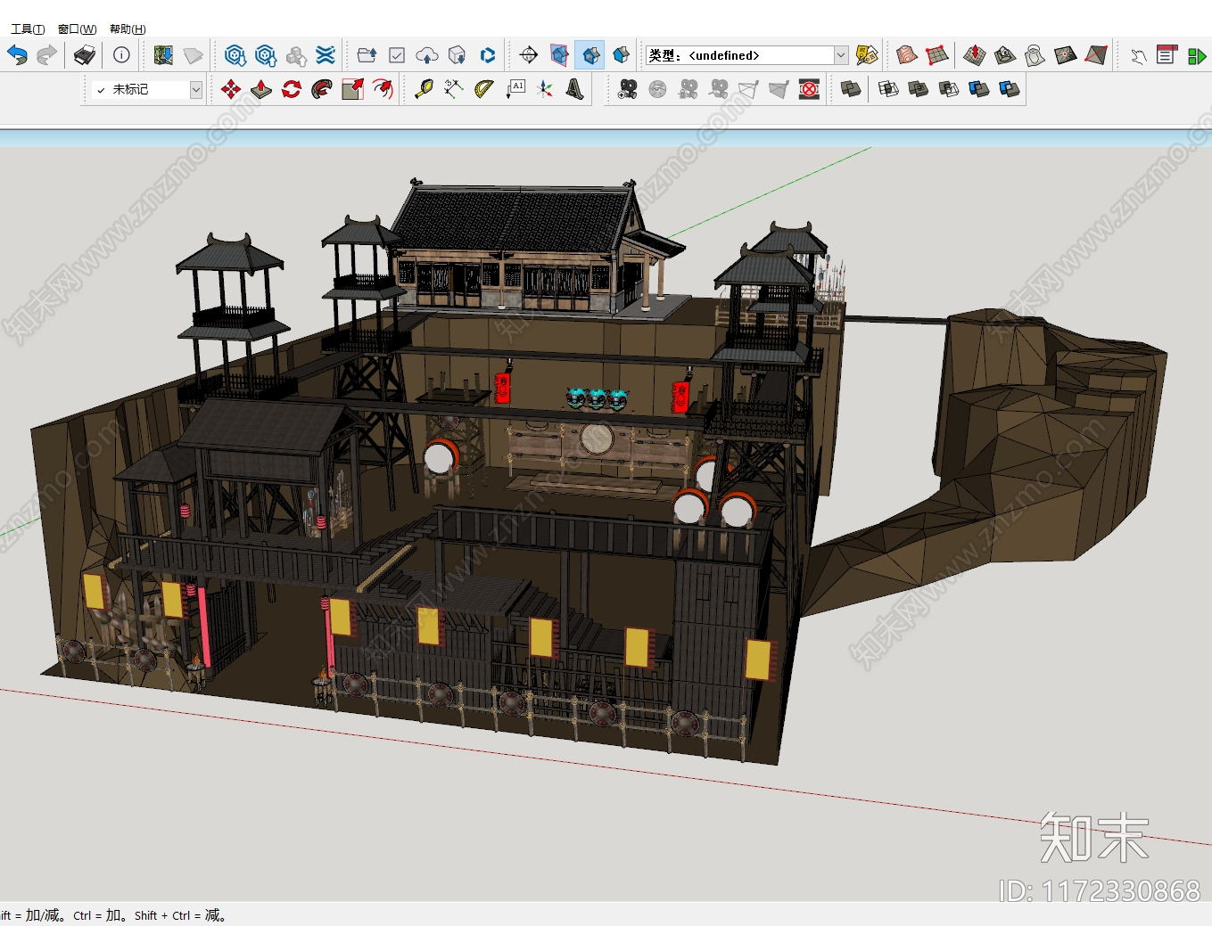 中式其他景观小建筑SU模型下载【ID:1172330868】