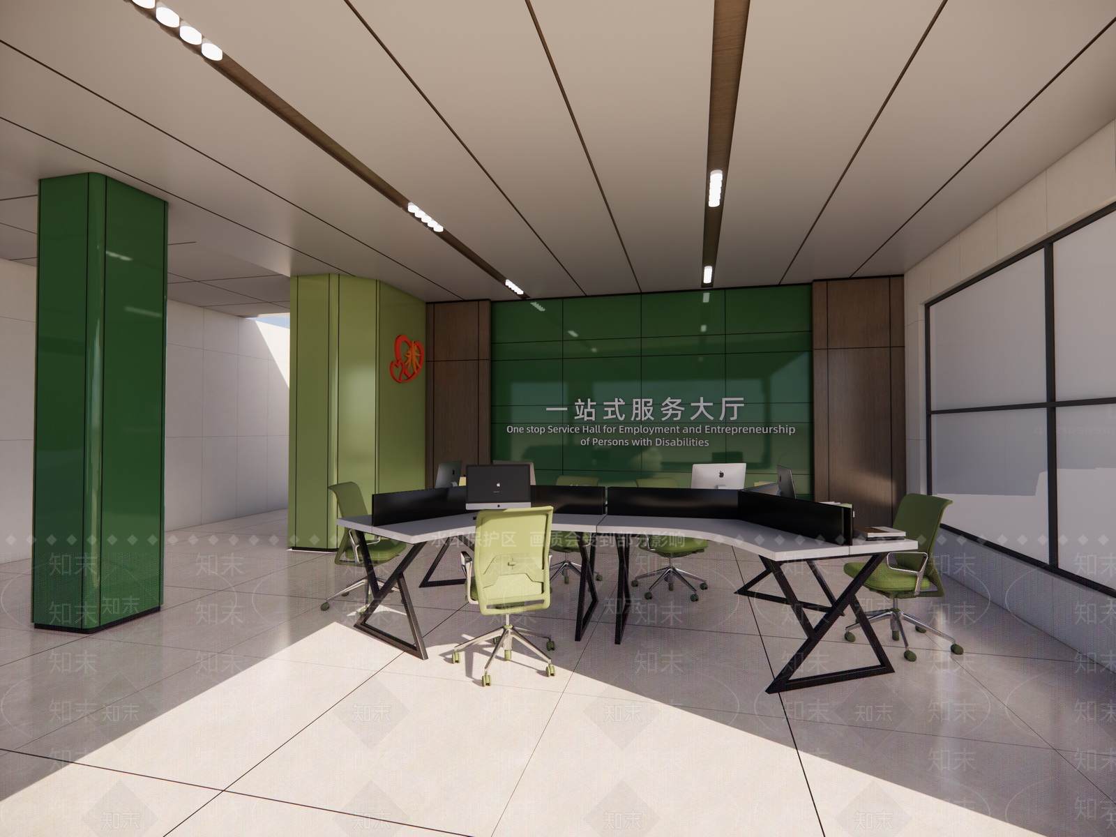 现代办公大堂SU模型下载【ID:1172331290】