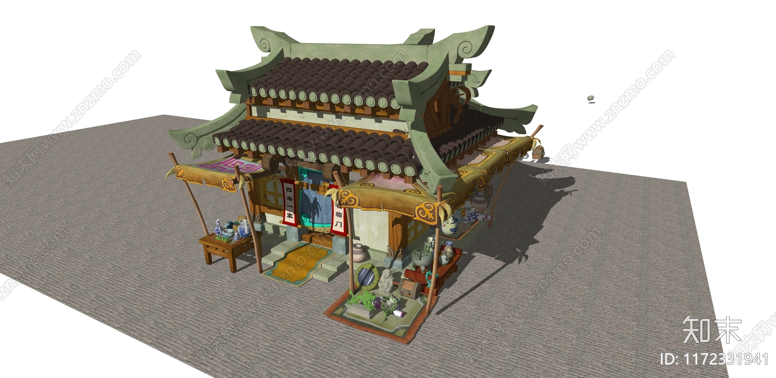 复古中古古建筑SU模型下载【ID:1172331941】