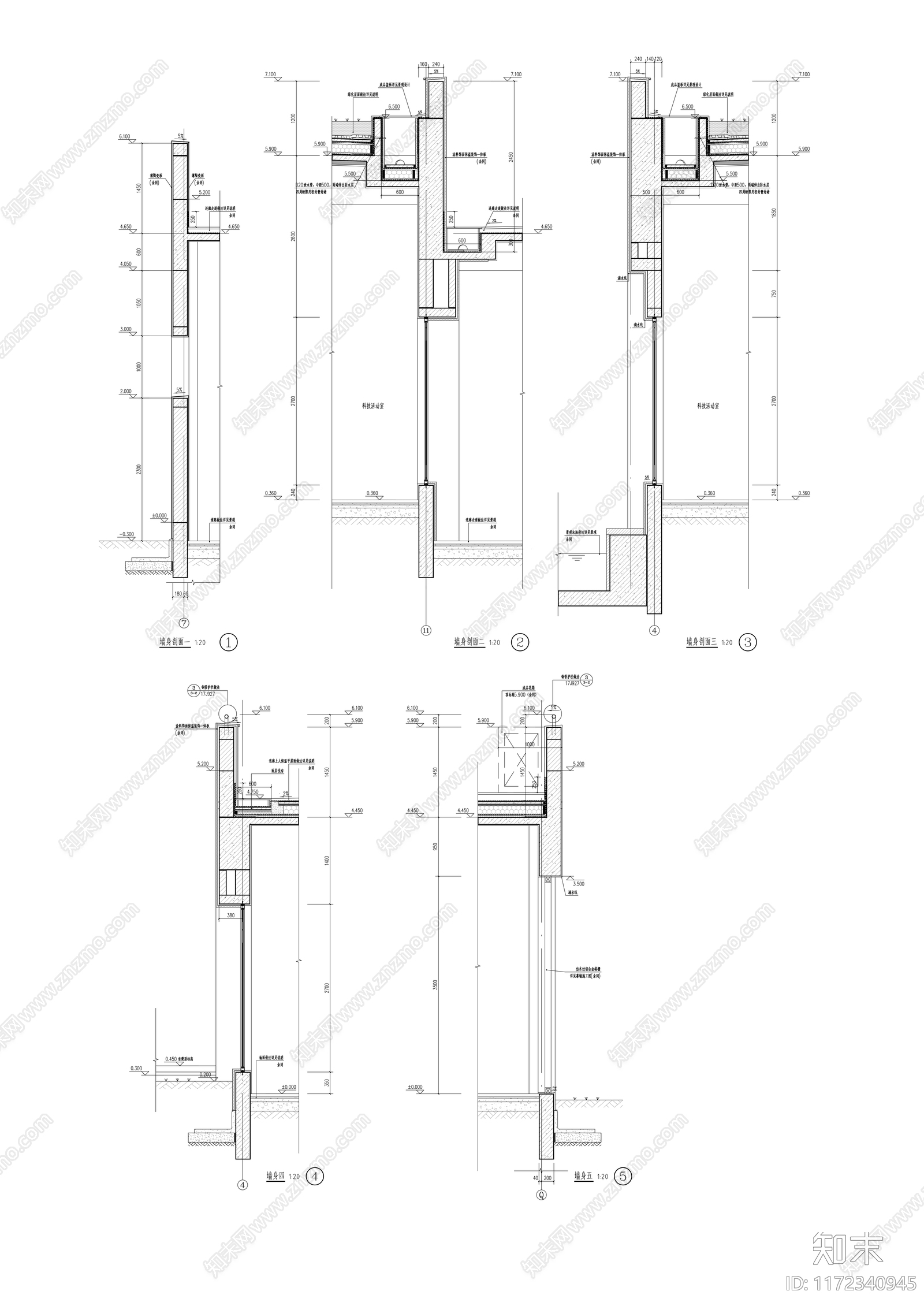现代学校建筑cad施工图下载【ID:1172340945】