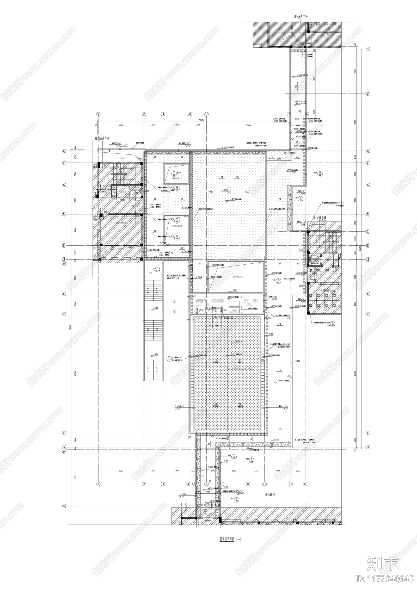 现代学校建筑cad施工图下载【ID:1172340945】