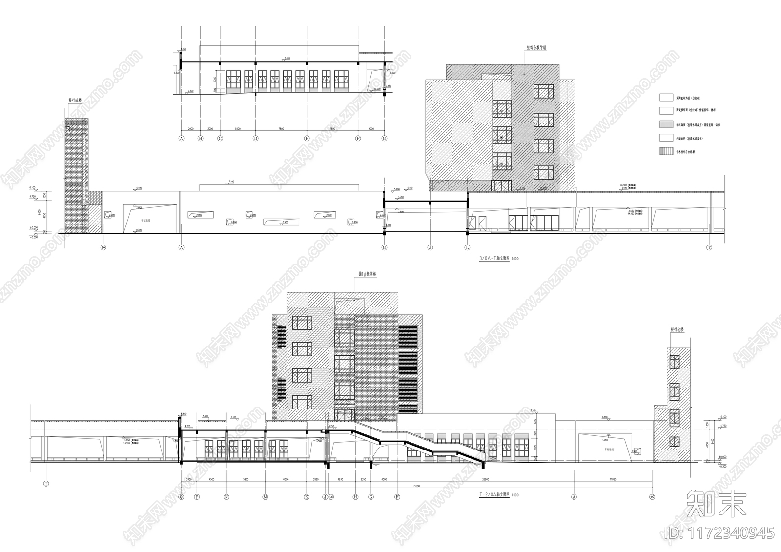 现代学校建筑cad施工图下载【ID:1172340945】